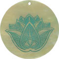 Mother of pearl shell round in green
