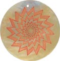 Mother of pearl shell round in orange