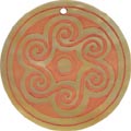 Mother of pearl shell round in orange