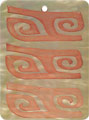 Mother of pearl shell round in orange