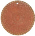 Mother of pearl shell round in orange