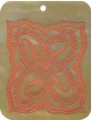 Mother of pearl shell round in orange