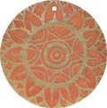 Mother of pearl shell round in orange