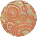 Mother of pearl shell round in orange