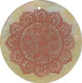 Mother of pearl shell round in orange