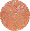 Mother of pearl shell round in orange