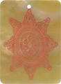 Mother of pearl shell round in orange
