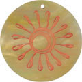 Mother of pearl shell round in orange