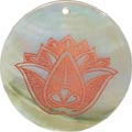 Mother of pearl shell round in orange