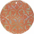 Mother of pearl shell round in orange