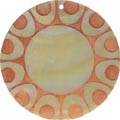 Mother of pearl shell round in orange