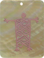 Mother of pearl shell round in pink