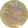 Mother of pearl shell round in pink