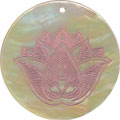 Mother of pearl shell round in pink