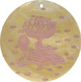 Mother of pearl shell round in pink
