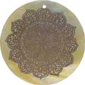 Mother of pearl shell round in toffee