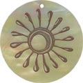Mother of pearl shell round in toffee