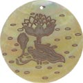 Mother of pearl shell round in toffee