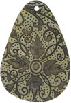 Mother of pearl shell teardrop in black