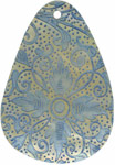 Mother of pearl shell teardrop in blue