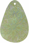 Mother of pearl shell teardrop in celedon
