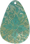 Mother of pearl shell teardrop in green