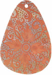 Mother of pearl shell teardrop in red