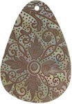Mother of pearl shell teardrop in toffee