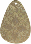 Mother of pearl shell treardrop in gold