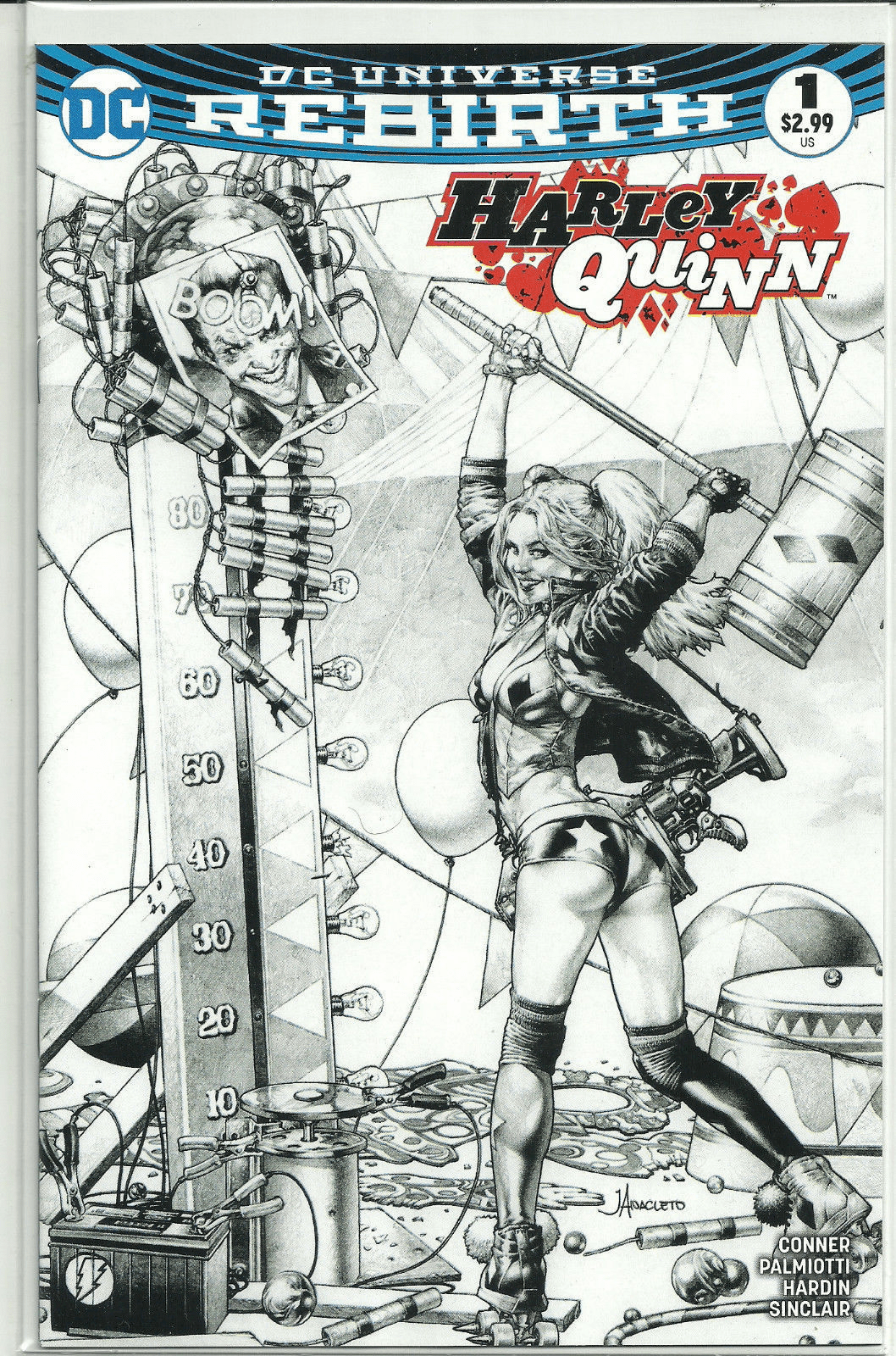DC Comics 2016 Harley Quinn #1 Heroic Dreams B&W Variant Comic Book