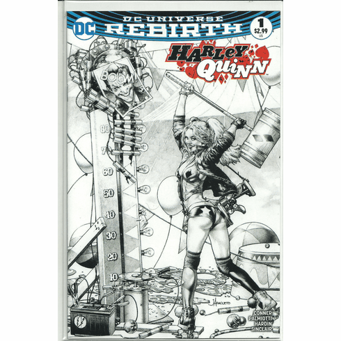 DC Comics 2016 Harley Quinn #1 Heroic Dreams B&W Variant Comic Book