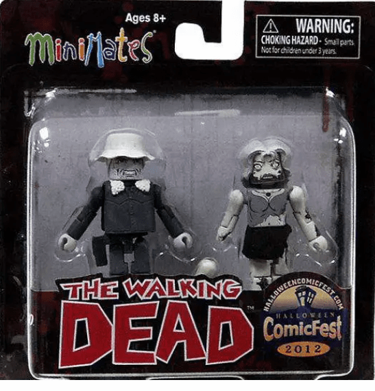 DST The Walking Dead Minimates B&W Winter Coat Dale & Female Zombie Set
