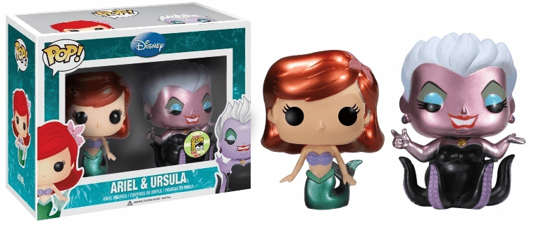 Funko Pop Vinyl Metallic Ariel the Mermaid and Ursula Figures