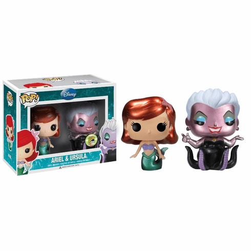 Funko Pop Vinyl Metallic Ariel the Mermaid and Ursula Figures