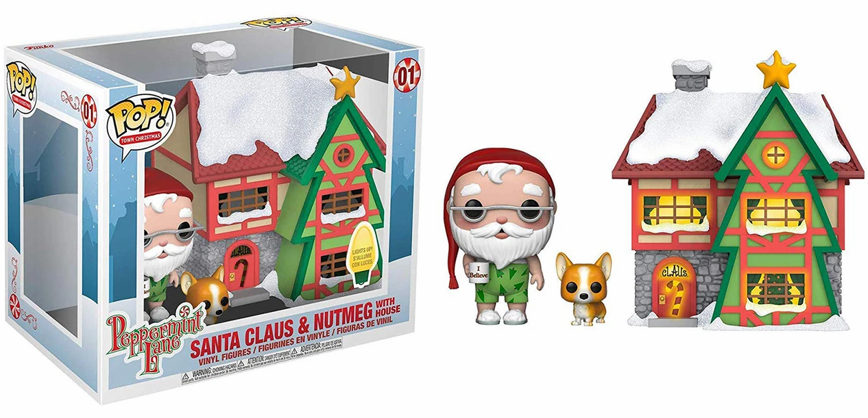 Funko Pop Vinyl Town Christmas 01 Peppermint Lane Santa and Nutmeg with House Set