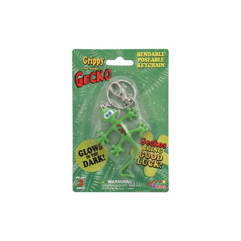 Grippy The Happy Gecko Bendable Keychain