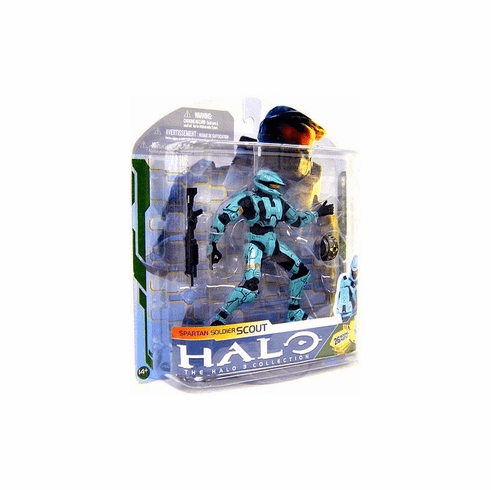 Halo 3 Series 5 Spartan Soldier Scout Cyan Figure