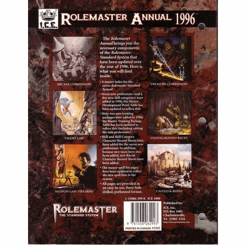 Underground Races - Rolemaster Sourcebook - I.C.E. #5541 - 1996 - Très Bon état
