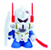 Kidrobot Bot Mini Dam Gun White Figure