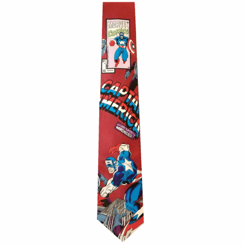 Marvel Comics Captain America Burgundy Neck Tie