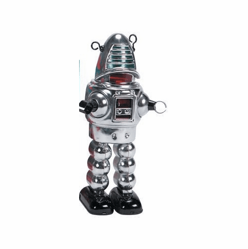 Mechanical Planet Chrome Wind Up Robot