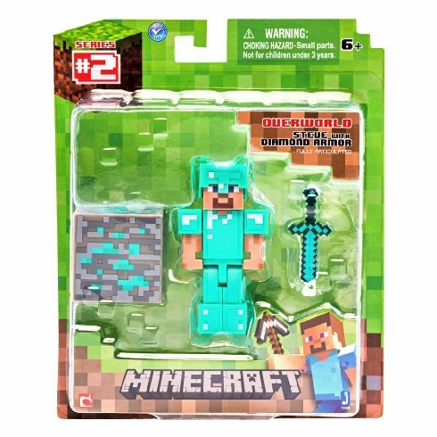 Minecraft Overworld Steve with Diamond Armor Figure