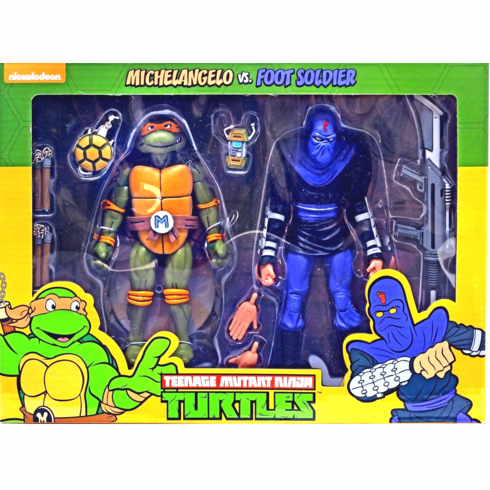 NECA Teenage Mutant Ninja Turtles Michelangelo vs. Foot Soldier Set