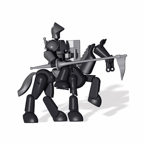 Stikfas Omega Male Armored Knight with Stallion Set