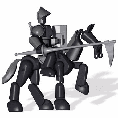 Stikfas Omega Male Armored Knight with Stallion Set