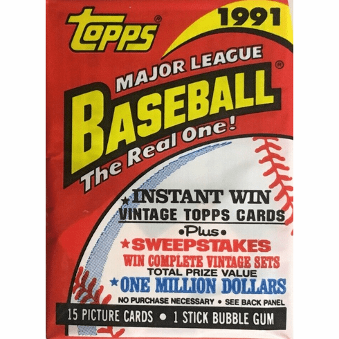 Topps 1991 Major League Baseball Cards Pack