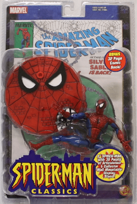 Toy Biz Spider-Man Classics Spider-Man with Comic Book Figure