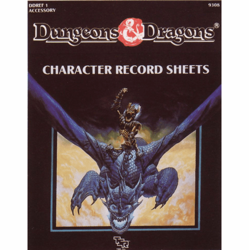TSR 9308 Dungeons & Dragons Character Record Sheets