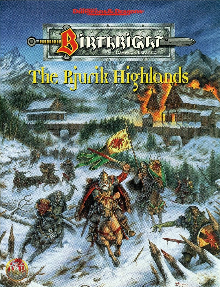 TSR AD&D Birthright The Rjurik Highlands RPG Set