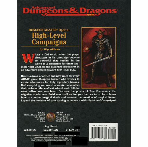 TSR AD&D Dungeon Master Option High-Level Campaigns Sourcebook